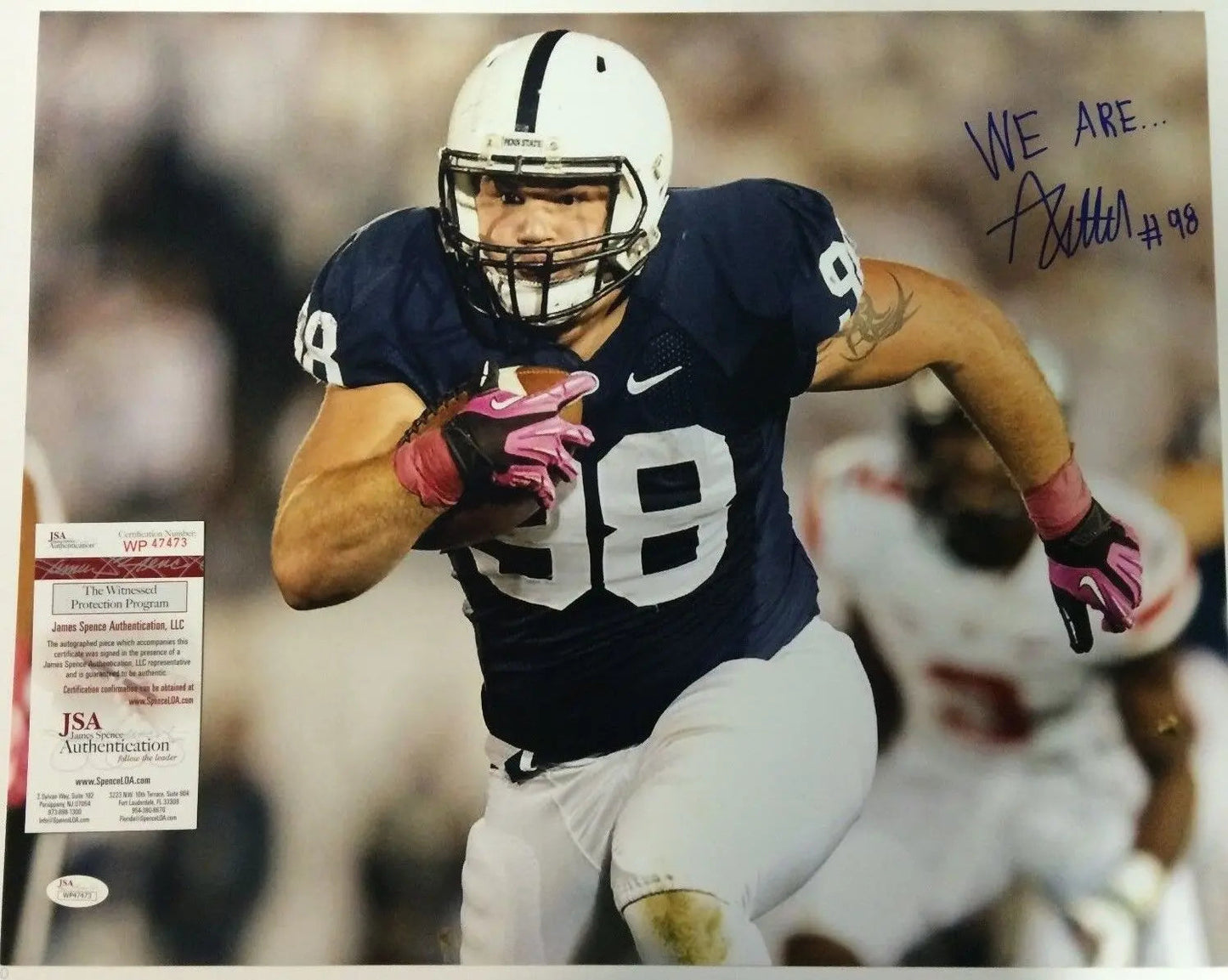 MVP Authentics Anthony Zettel Autographed Signed Insc. Penn State 16X20 Photo Jsa Coa 90 sports jersey framing , jersey framing