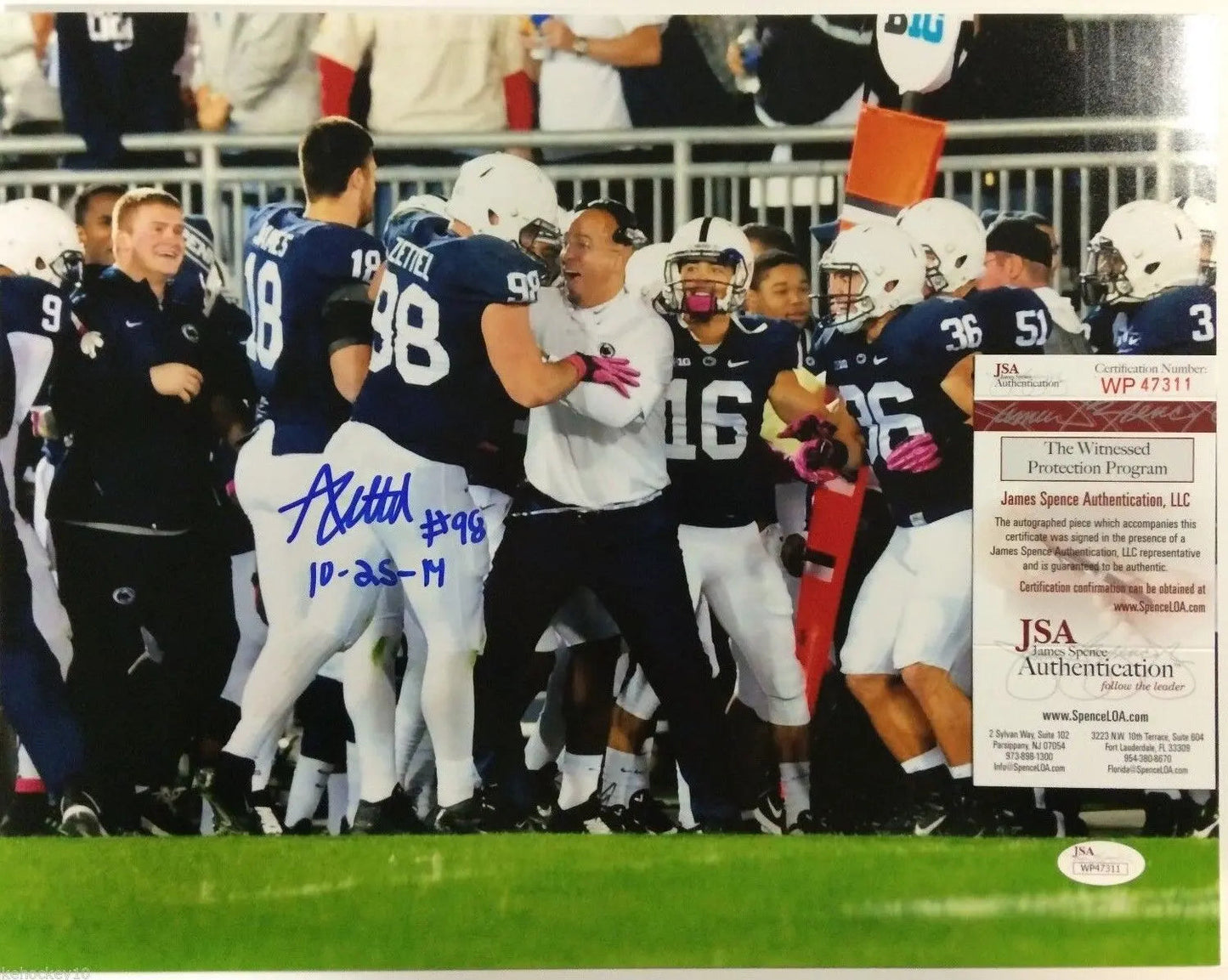 MVP Authentics Anthony Zettel Autographed Signed Inscribed Penn State 11X14 Photo Jsa Coa 72 sports jersey framing , jersey framing