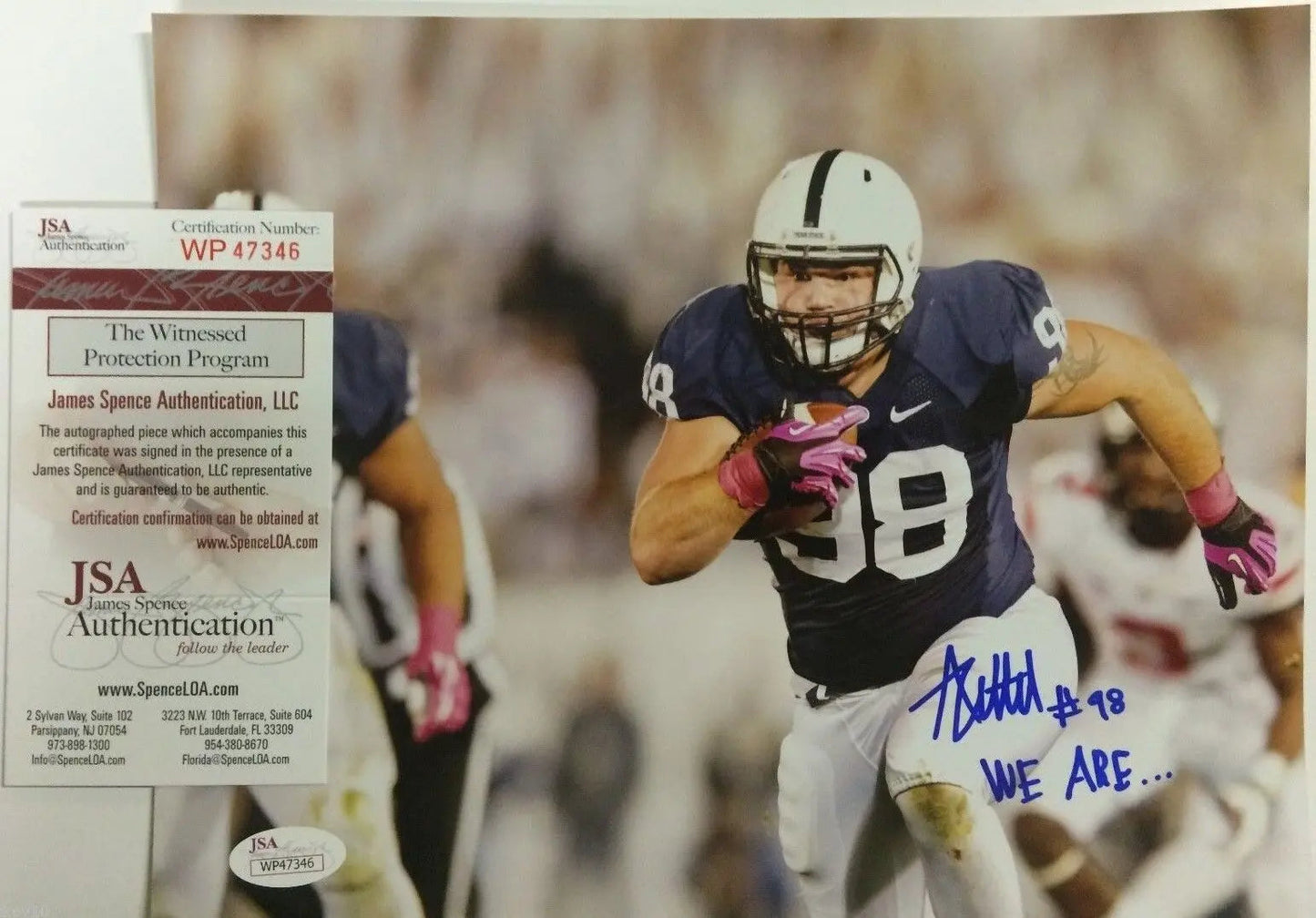 MVP Authentics Anthony Zettel Autographed Signed Inscribed Penn State 8X10 Photo Jsa Coa 45 sports jersey framing , jersey framing