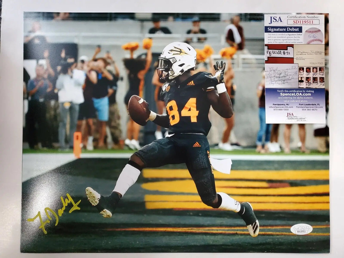 MVP Authentics Arizona State Sun Devils Frank Darby Autographed Signed 11X14 Photo Jsa Coa 71.10 sports jersey framing , jersey framing
