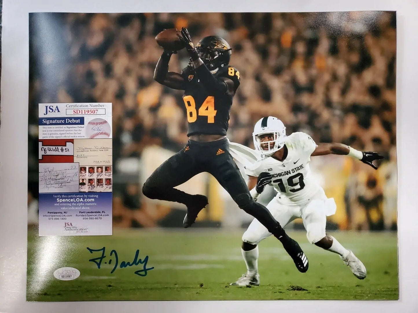 MVP Authentics Arizona State Sun Devils Frank Darby Autographed Signed 11X14 Photo Jsa Coa 71.10 sports jersey framing , jersey framing