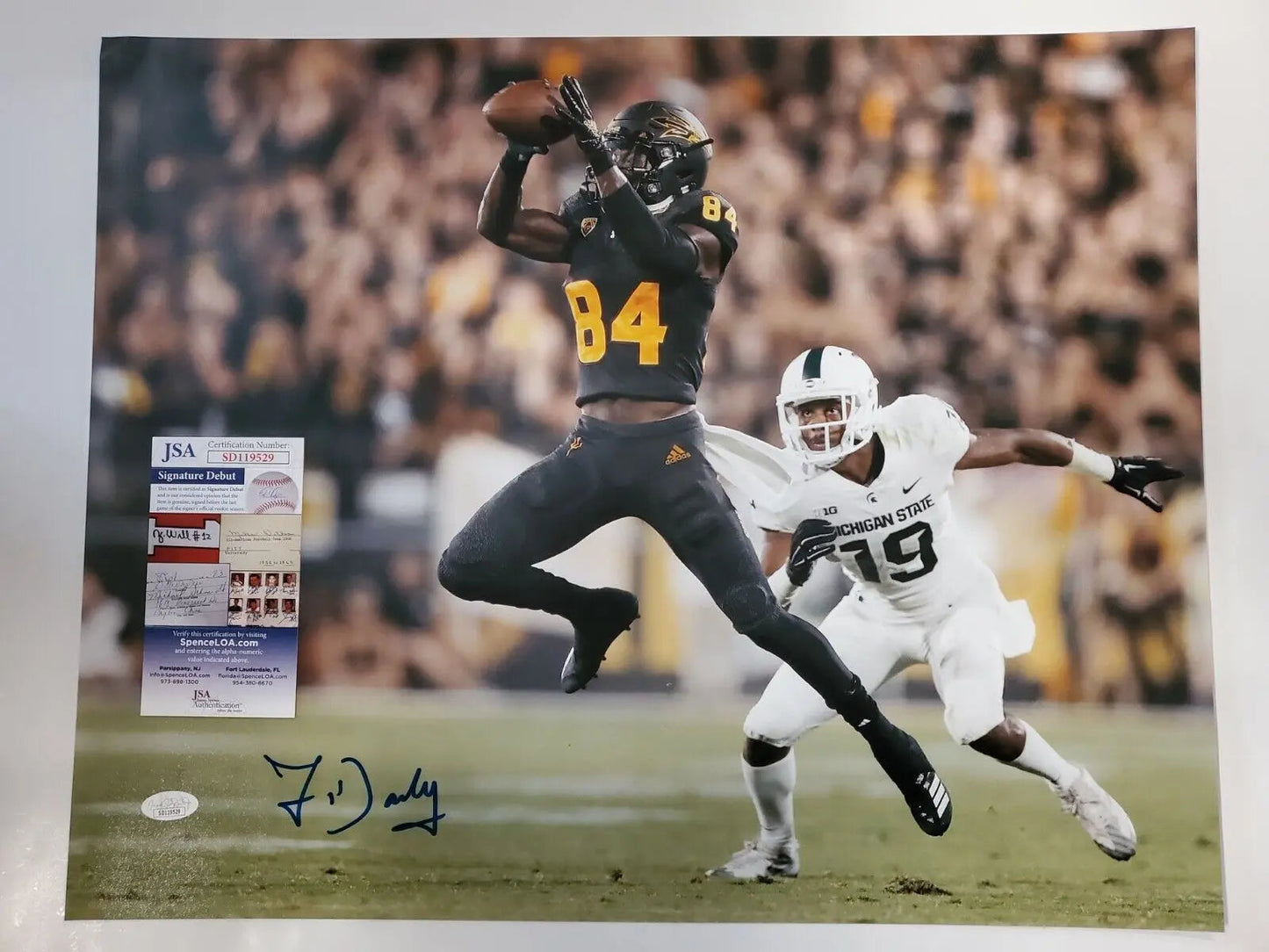 MVP Authentics Arizona State Sun Devils Frank Darby Autographed Signed 16X20 Photo Jsa Coa 89.10 sports jersey framing , jersey framing