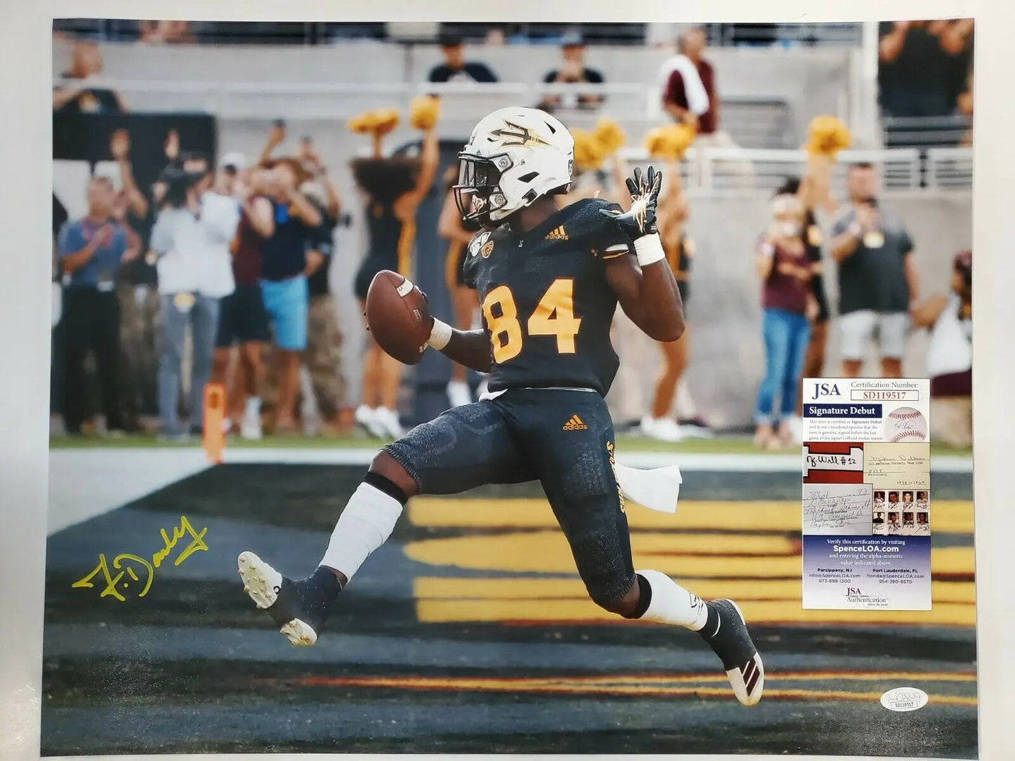 MVP Authentics Arizona State Sun Devils Frank Darby Autographed Signed 16X20 Photo Jsa Coa 89.10 sports jersey framing , jersey framing