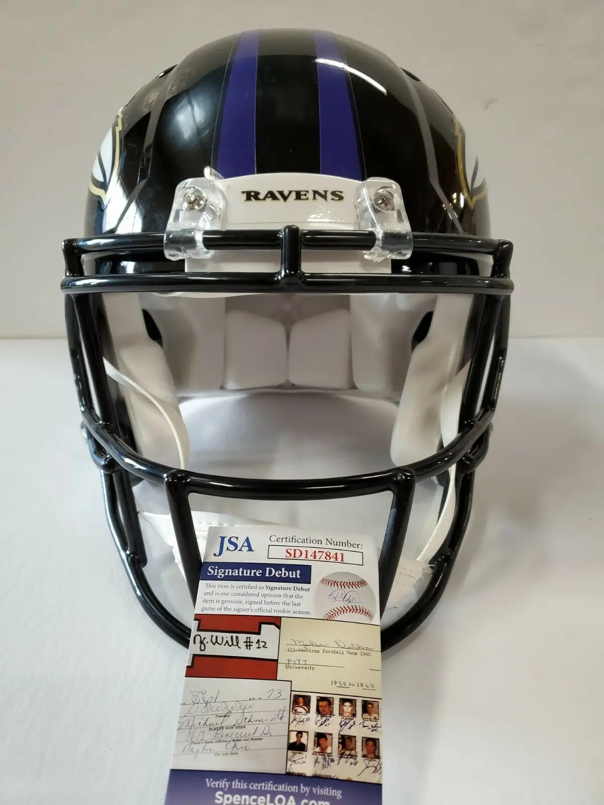 MVP Authentics Baltimore Ravens Odafe Oweh Signed Full Size Speed Authentic Helmet Jsa Coa 350.10 sports jersey framing , jersey framing