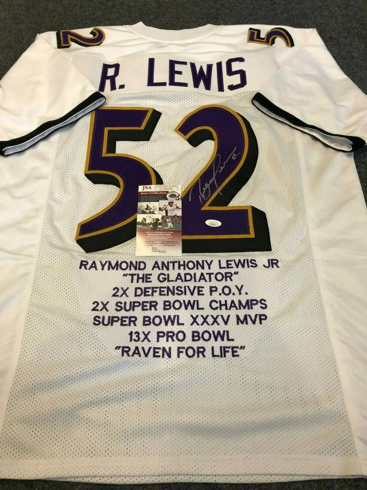 Baltimore Ravens Ray Lewis Autographed Signed Stat Jersey Jsa Coa – MVP  Authentics