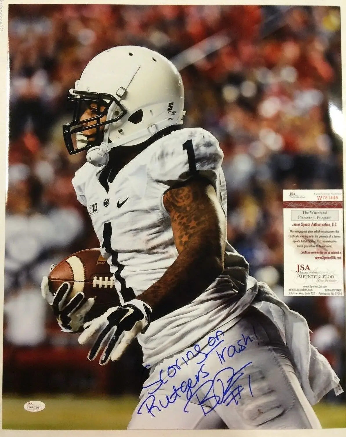 MVP Authentics Bill Belton Autographed Signed Inscribed Penn State 16X20 Photo Jsa Coa 90 sports jersey framing , jersey framing