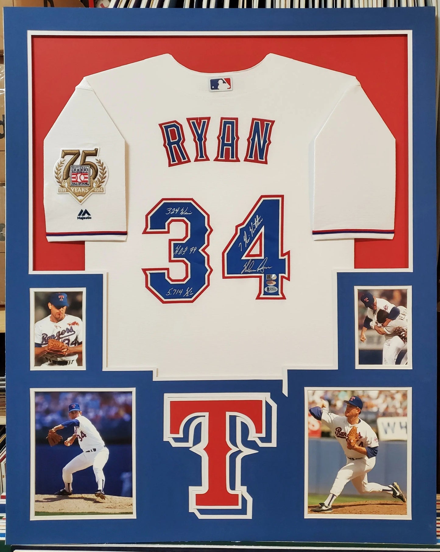 MVP Authentics - Framing Custom framing - 4 photo vertical layout 185 sports jersey framing , jersey framing