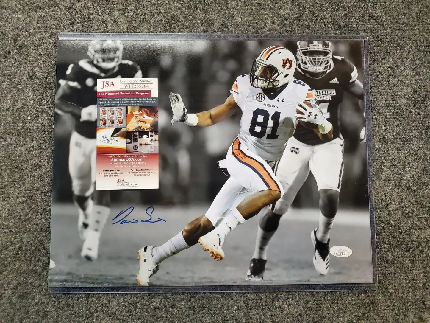 MVP Authentics Darius Slayton Autographed Signed Auburn Tigers 11X14 Photo Jsa Coa 71.10 sports jersey framing , jersey framing