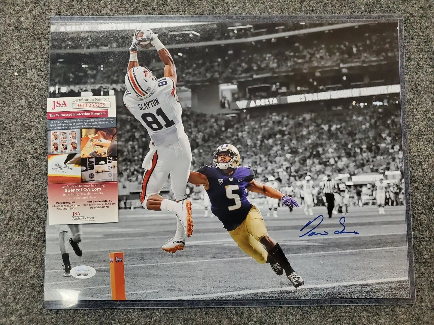 MVP Authentics Darius Slayton Autographed Signed Auburn Tigers 11X14 Photo Jsa Coa 71.10 sports jersey framing , jersey framing