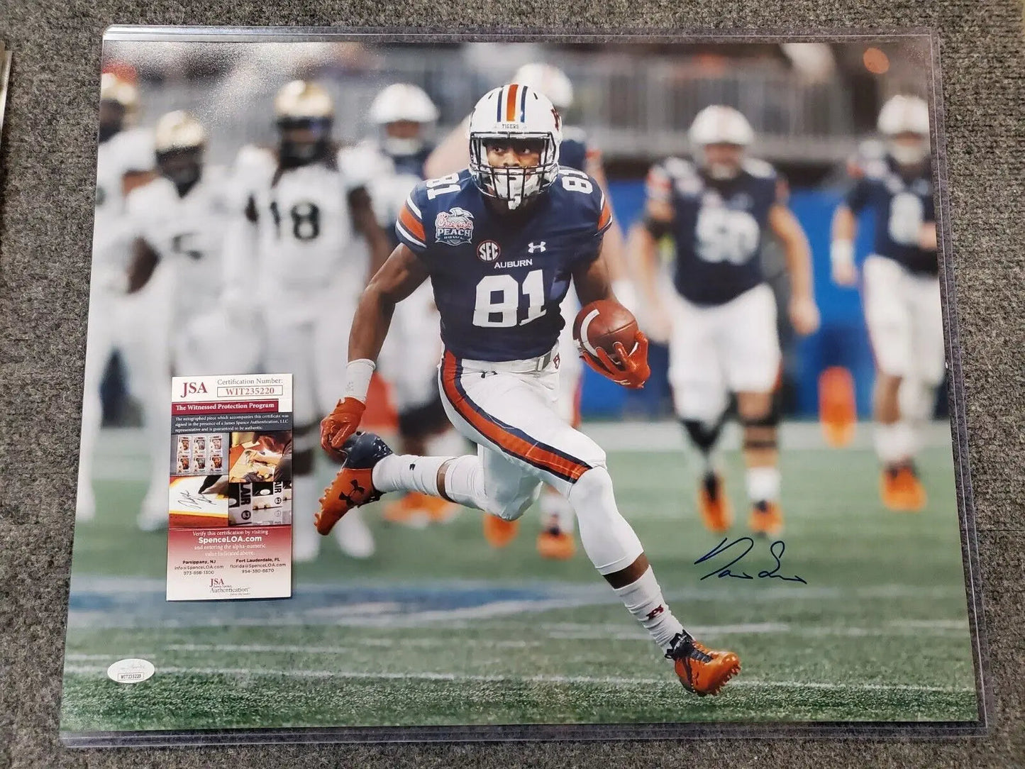MVP Authentics Darius Slayton Autographed Signed Auburn Tigers 16X20 Photo Jsa Coa 89.10 sports jersey framing , jersey framing