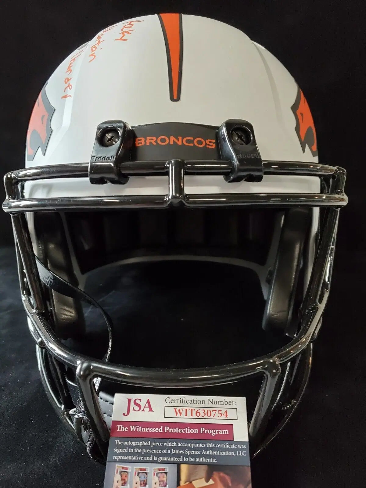 MVP Authentics Denver Broncos Kj Hamler Autographed Inscribed Full Sz Lunar Rep Helmet Jsa Coa 315 sports jersey framing , jersey framing