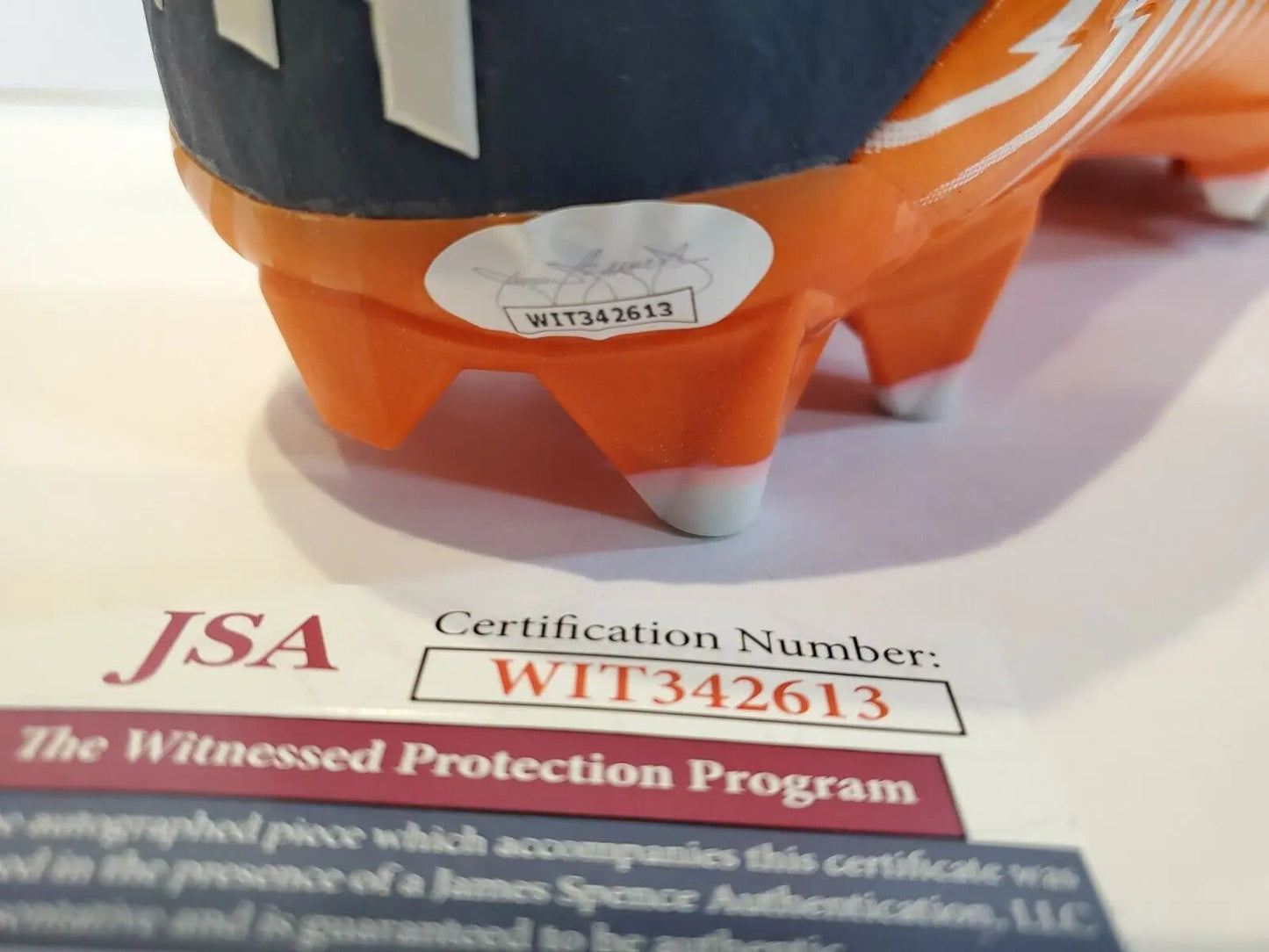 MVP Authentics Denver Broncos Kj Hamler Autographed Signed Nike Cleat Jsa Coa 125.10 sports jersey framing , jersey framing