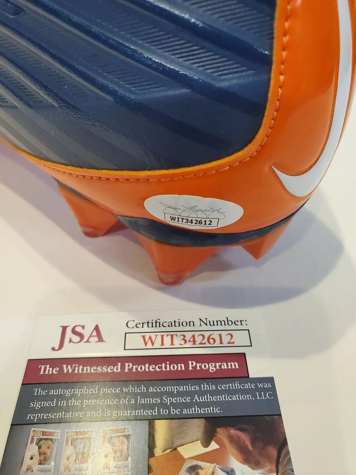 MVP Authentics Denver Broncos Kj Hamler Autographed Signed Nike Cleat Jsa Coa 125.10 sports jersey framing , jersey framing