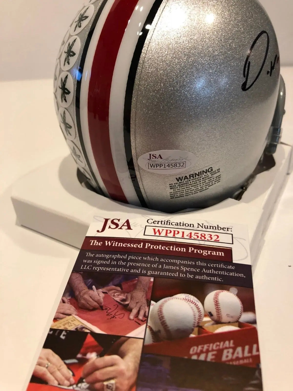 MVP Authentics Denzel Ward Autographed Signed Ohio State Buckeyes Mini Helmet Jsa Coa 90 sports jersey framing , jersey framing