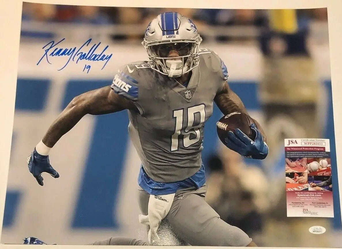 MVP Authentics Detroit Lions Kenny Golladay Autographed Signed 16X20 Photo Jsa Coa 90 sports jersey framing , jersey framing
