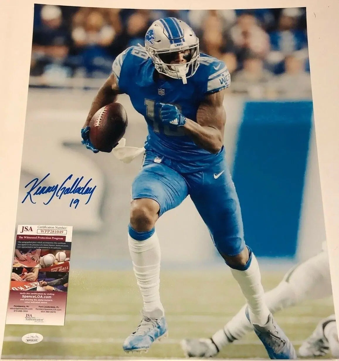 MVP Authentics Detroit Lions Kenny Golladay Autographed Signed 16X20 Photo Jsa Coa 90 sports jersey framing , jersey framing