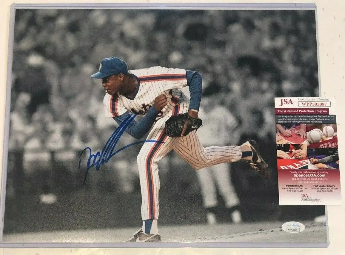 MVP Authentics Dwight Gooden Autographed Signed N.Y. Mets 11X14 Photo Jsa Coa 63 sports jersey framing , jersey framing