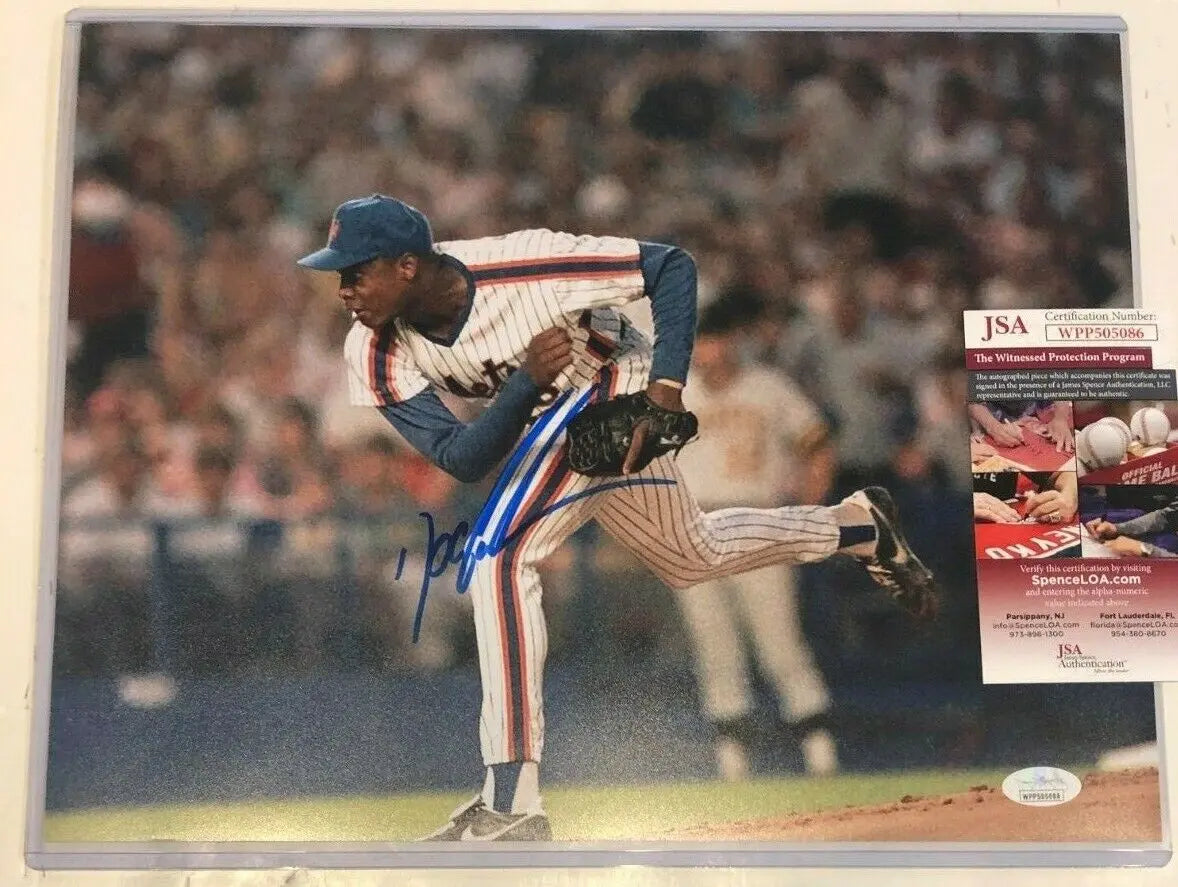 MVP Authentics Dwight Gooden Autographed Signed N.Y. Mets 11X14 Photo Jsa Coa 63 sports jersey framing , jersey framing