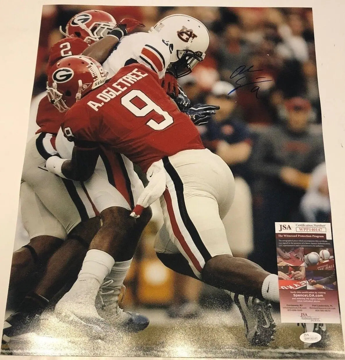 MVP Authentics Georgia Bulldogs Alec Ogletree Autographed Signed 16X20 Photo Jsa Coa 81 sports jersey framing , jersey framing