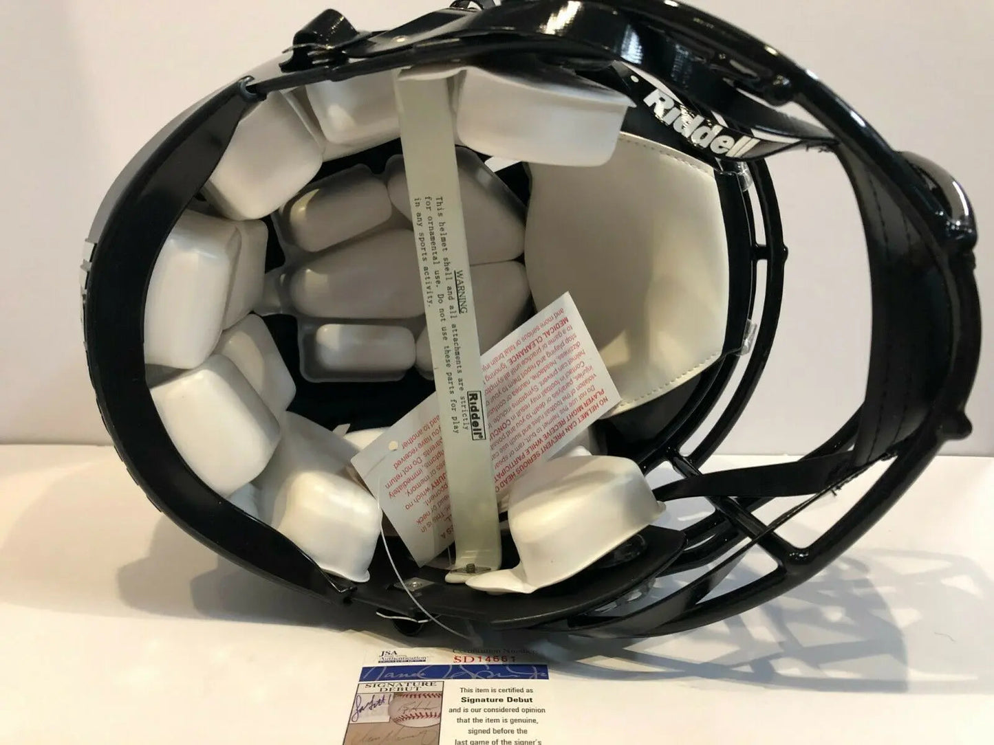 MVP Authentics Greg Rousseau Signed Miami Hurricanes Full Size Authentic Helmet Jsa Coa 404.10 sports jersey framing , jersey framing