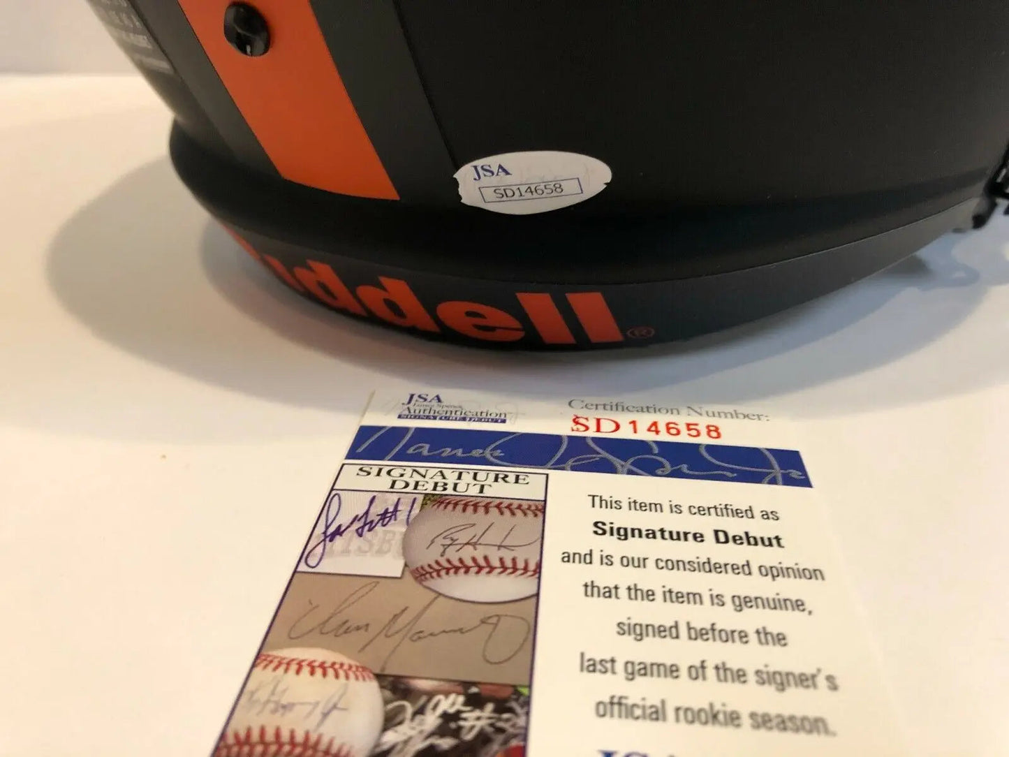 MVP Authentics Greg Rousseau Signed Miami Hurricanes Full Size Eclipse Replica Helmet Jsa Coa 314.10 sports jersey framing , jersey framing