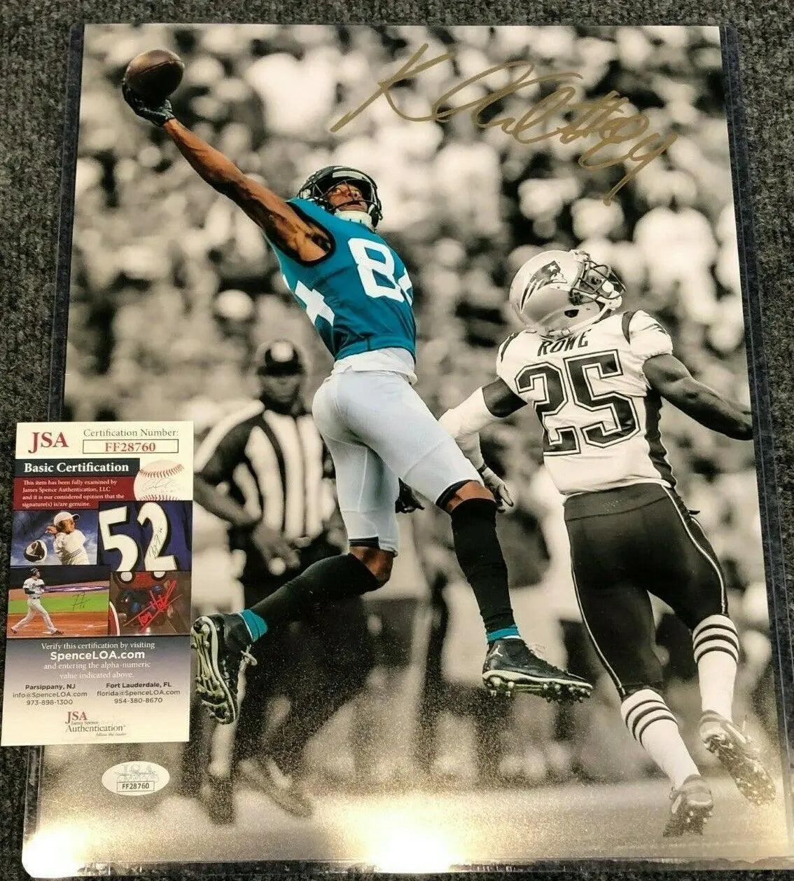 MVP Authentics Jacksonville Jaguars Keelan Cole Autographed Signed 11X14 Photo Jsa Coa 44.10 sports jersey framing , jersey framing