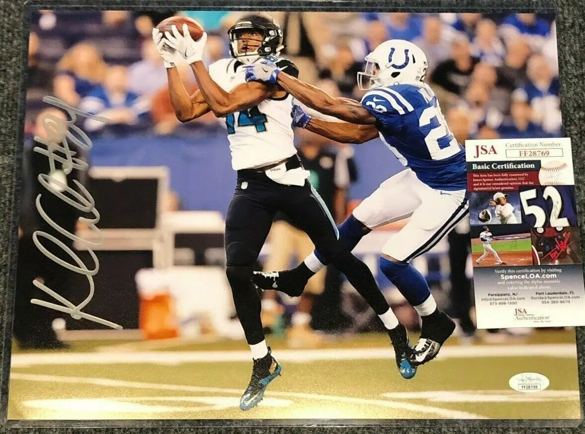 MVP Authentics Jacksonville Jaguars Keelan Cole Autographed Signed 11X14 Photo Jsa Coa 44.10 sports jersey framing , jersey framing