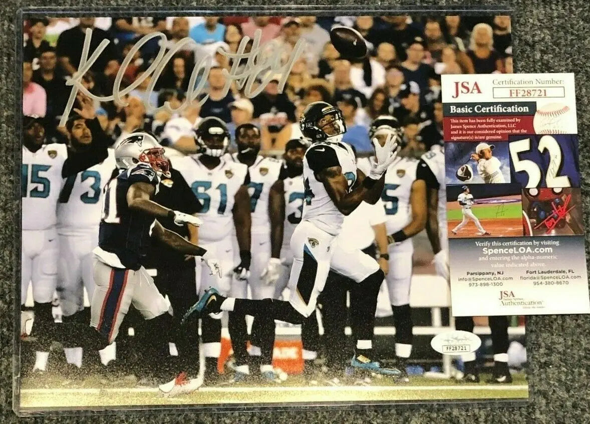 MVP Authentics Jacksonville Jaguars Keelan Cole Autographed Signed 8X10 Photo Jsa Coa 35.10 sports jersey framing , jersey framing