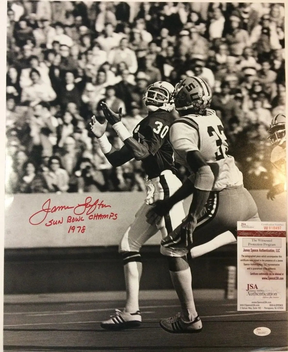 MVP Authentics James Lofton Autographed Signed Inscribed Stanford Cardinals 16X20 Photo Jsa Coa 72 sports jersey framing , jersey framing
