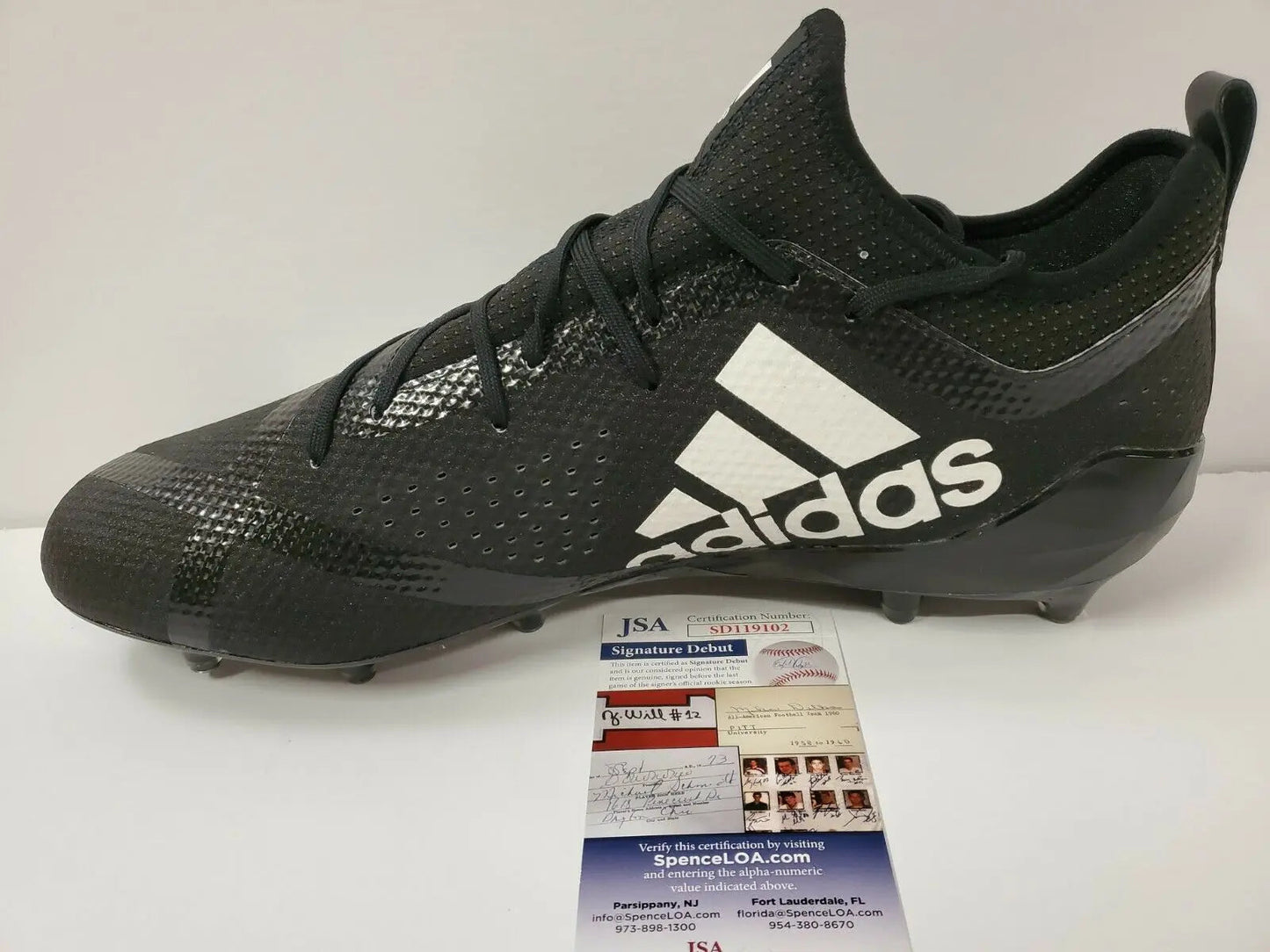 MVP Authentics Javian Hawkins Autographed Signed Adidas Cleat Jsa Coa 107.10 sports jersey framing , jersey framing