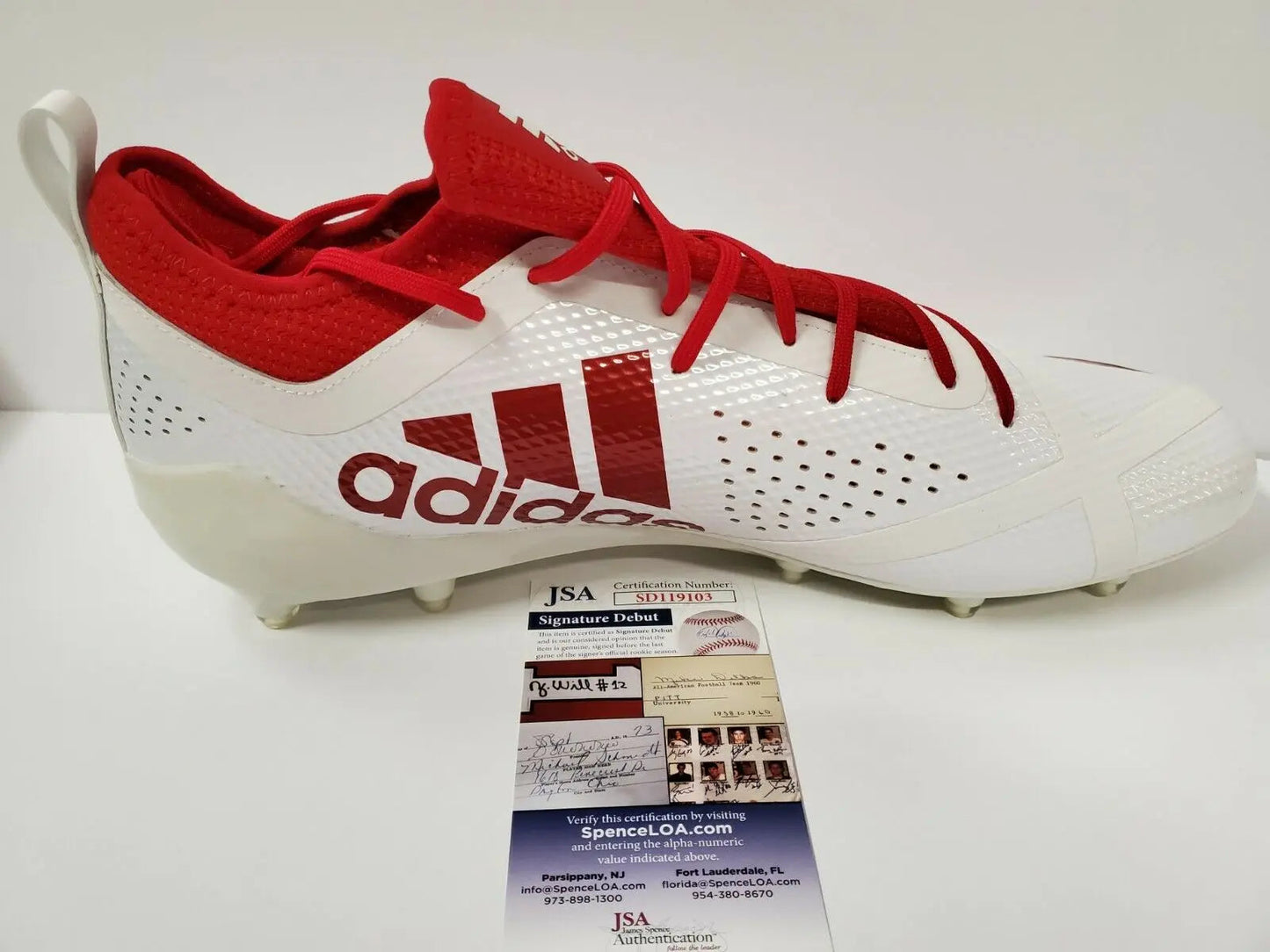 MVP Authentics Javian Hawkins Autographed Signed Adidas Cleat Jsa Coa 107.10 sports jersey framing , jersey framing