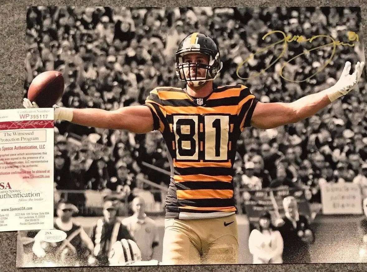 MVP Authentics Jesse James Autographed Signed Pittsburgh Steelers 11X14 Photo Jsa Coa 81 sports jersey framing , jersey framing