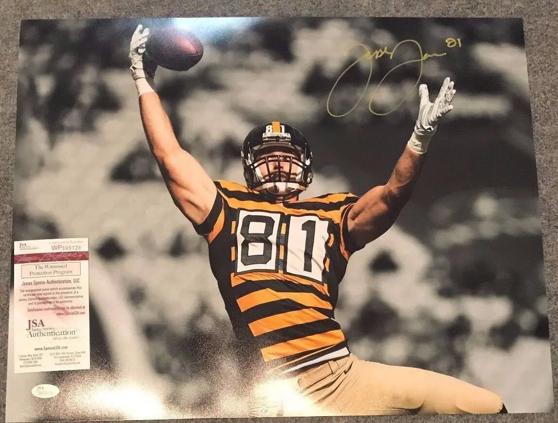 MVP Authentics Jesse James Autographed Signed Pittsburgh Steelers 16X20 Photo Jsa Coa 90 sports jersey framing , jersey framing