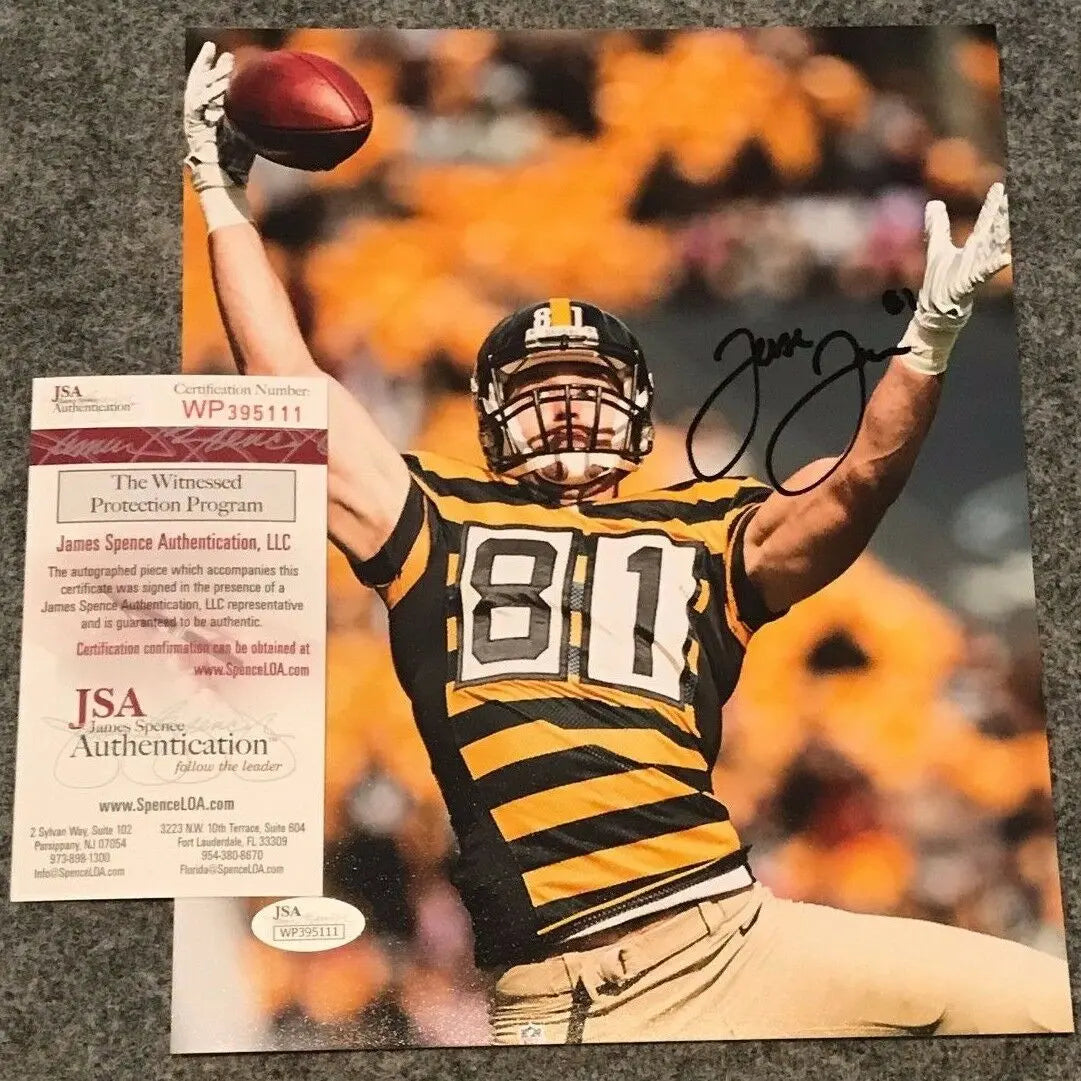 MVP Authentics Jesse James Autographed Signed Pittsburgh Steelers 8X10 Photo Jsa Coa 54 sports jersey framing , jersey framing