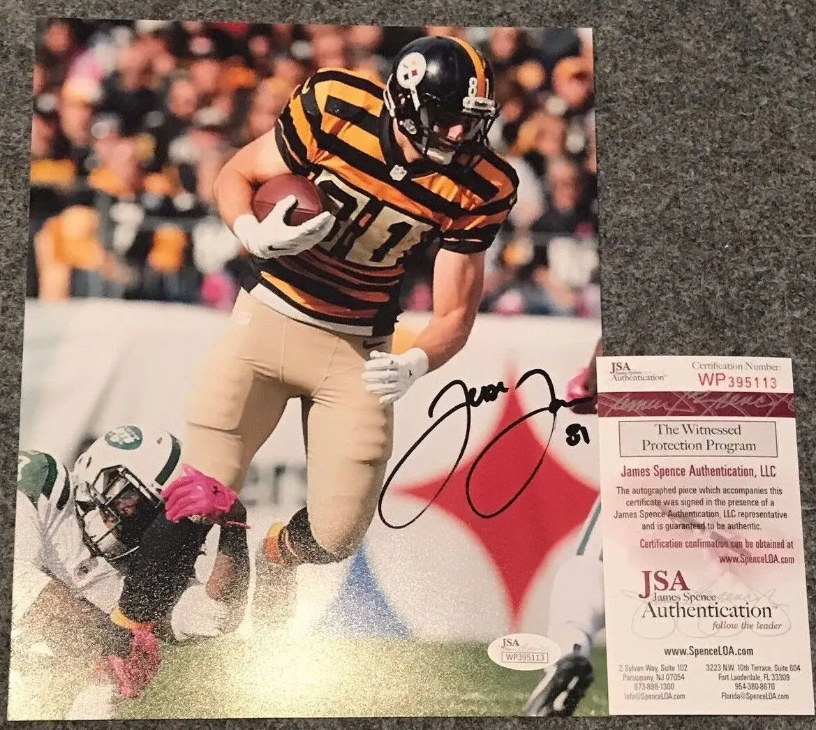 MVP Authentics Jesse James Autographed Signed Pittsburgh Steelers 8X10 Photo Jsa Coa 54 sports jersey framing , jersey framing