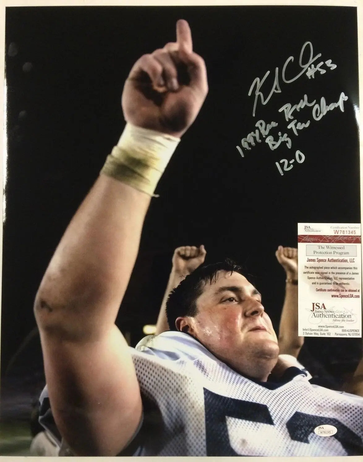 MVP Authentics Keith Conlan Autographed Signed Inscribed Penn State 16X20 Photo Jsa Coa 54 sports jersey framing , jersey framing