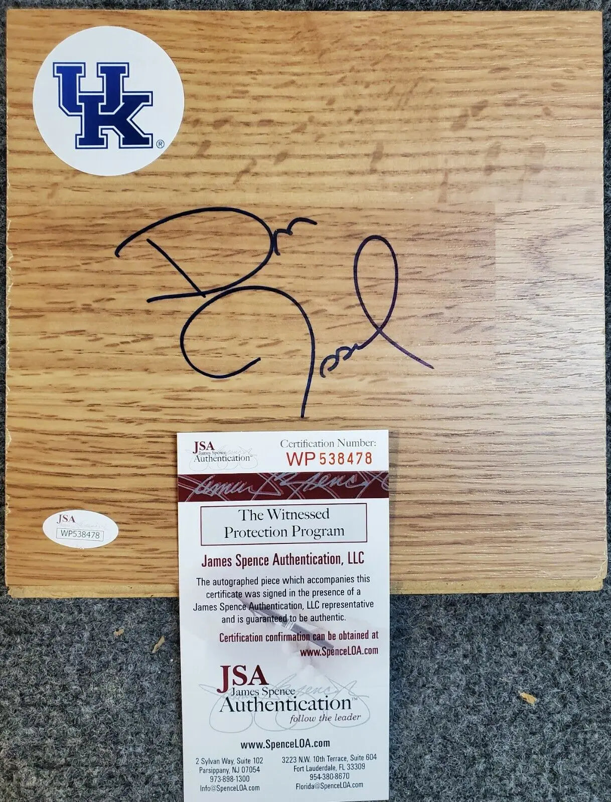 MVP Authentics Kentucky Wildcats Dan Issel Autographed Signed Floorboard Jsa Coa 63 sports jersey framing , jersey framing