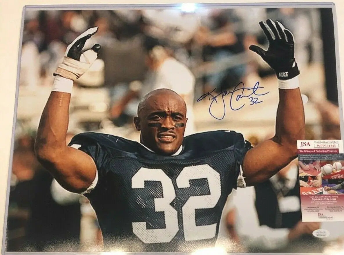 MVP Authentics Ki-Jana Carter Autographed Signed Penn State 16X20 Photo Jsa Coa 99 sports jersey framing , jersey framing
