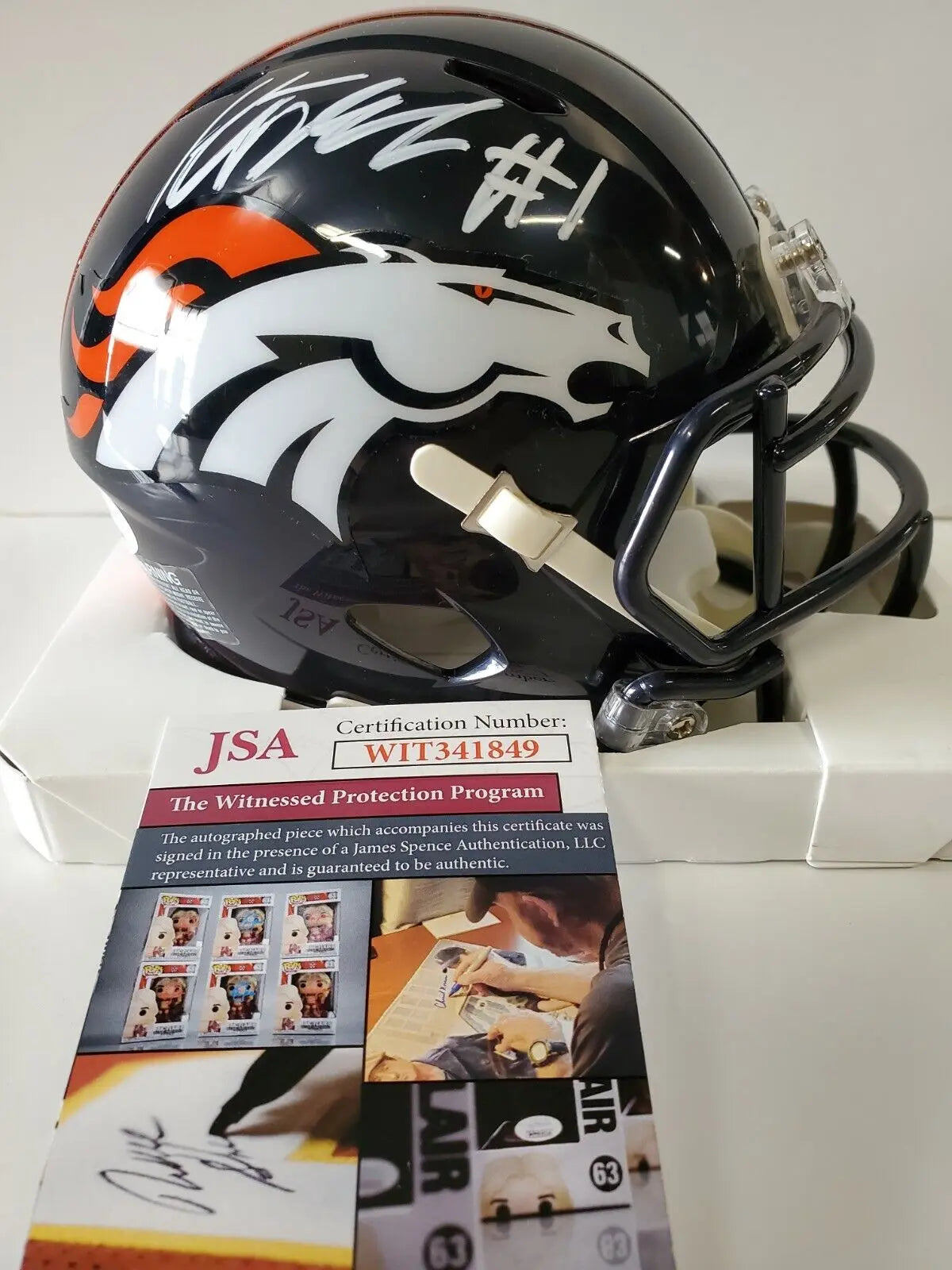 Kj Hamler Autographed Signed Denver Broncos Speed Mini Helmet Jsa Coa