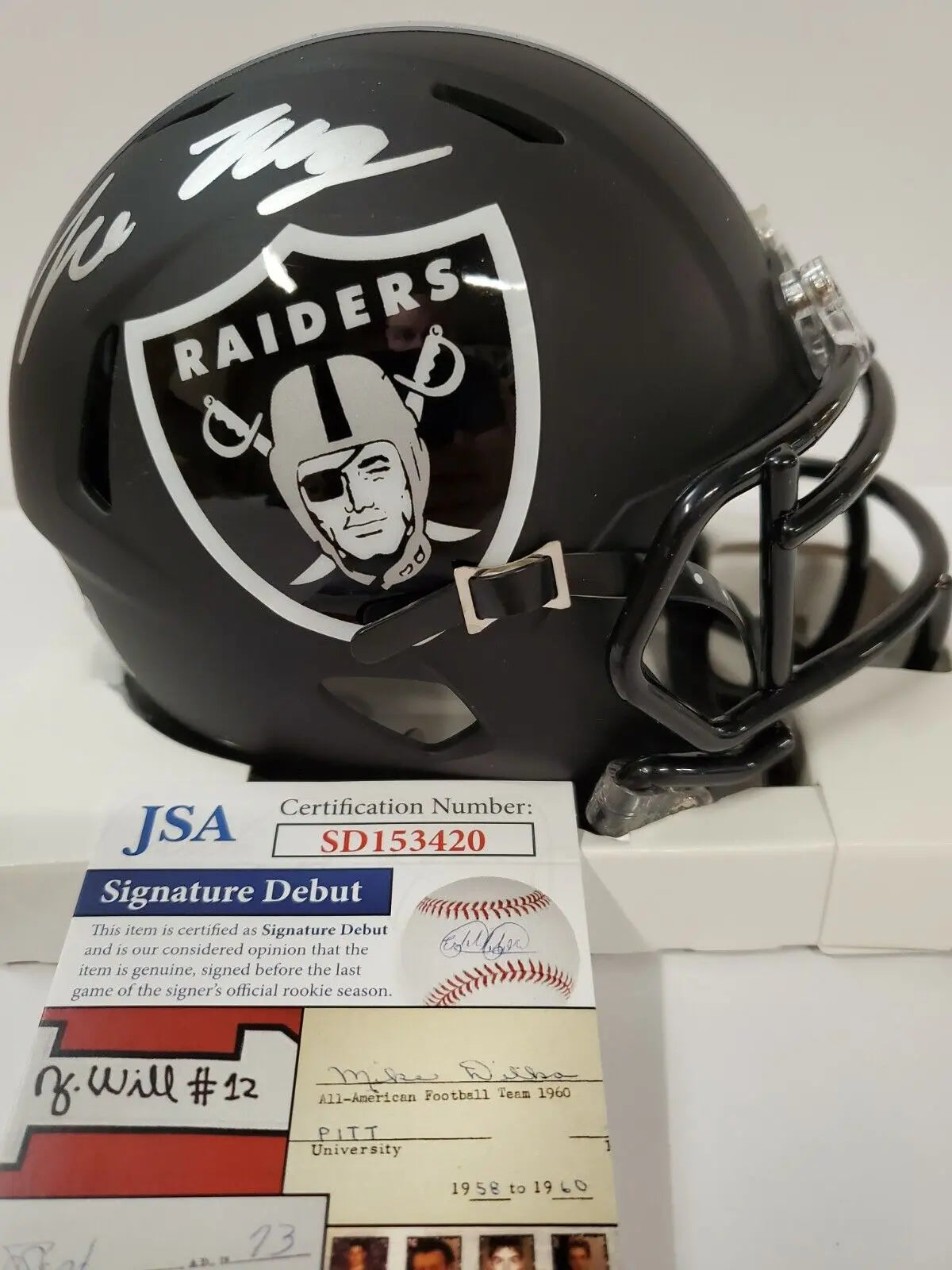 Las Vegas Raiders Tre'von Moehrig Autographed Signed Eclipse Mini Helm –  MVP Authentics