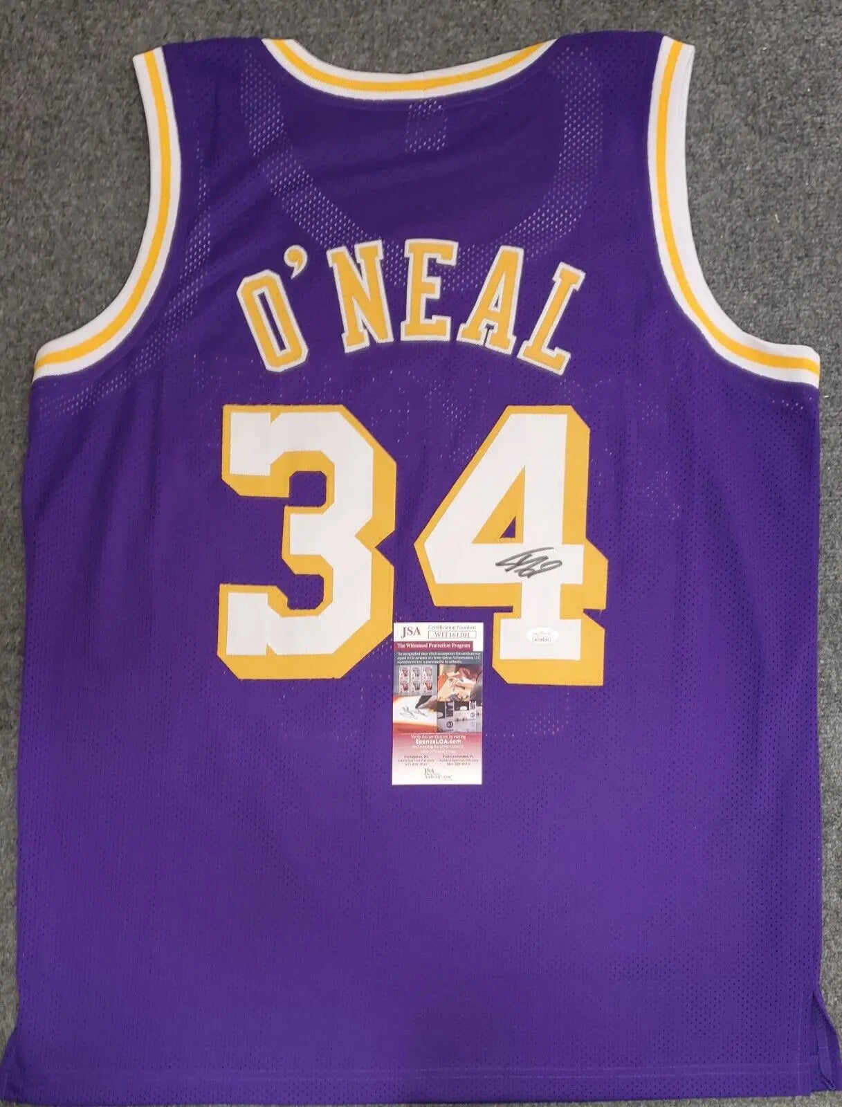 Los Angeles Lakers Shaquille O'neal Autographed Signed Jersey Jsa