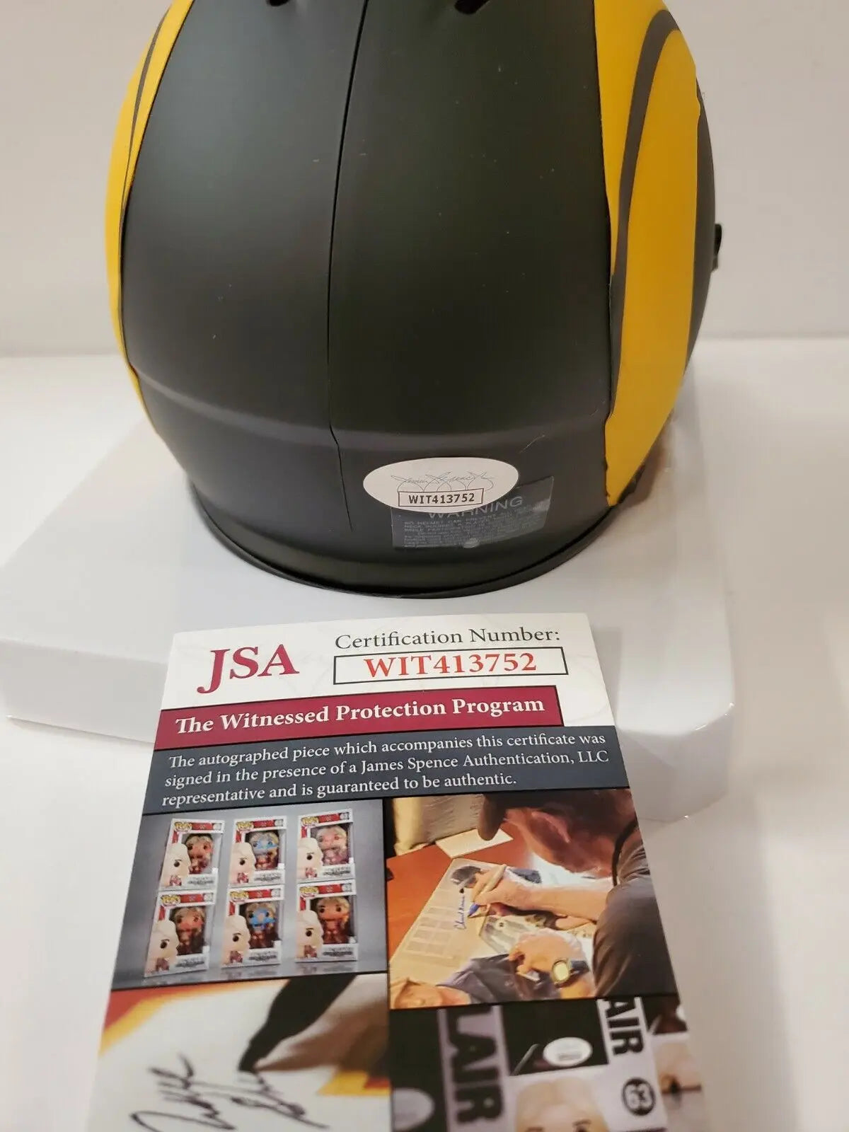 MVP Authentics Los Angeles Rams Aaron Donald Autographed Eclipse Mini Helmet Jsa Coa 197.10 sports jersey framing , jersey framing