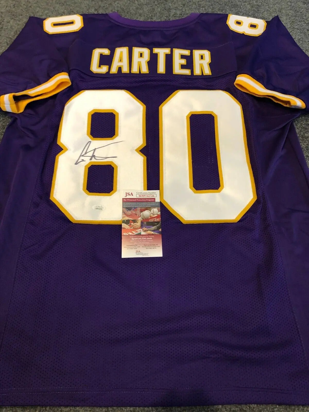 Cris Carter Autographed Signed Framed Minnesota Vikings Jersey 