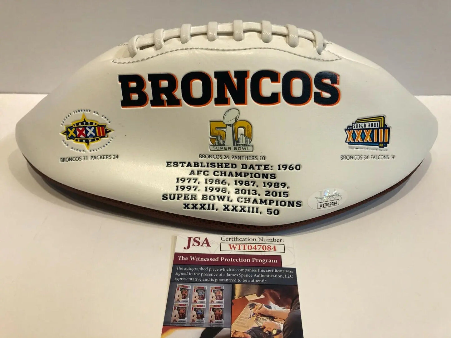 MVP Authentics Neil Smith Autographed Signed Inscribed Denver Broncos Logo Football Jsa Coa 98.10 sports jersey framing , jersey framing