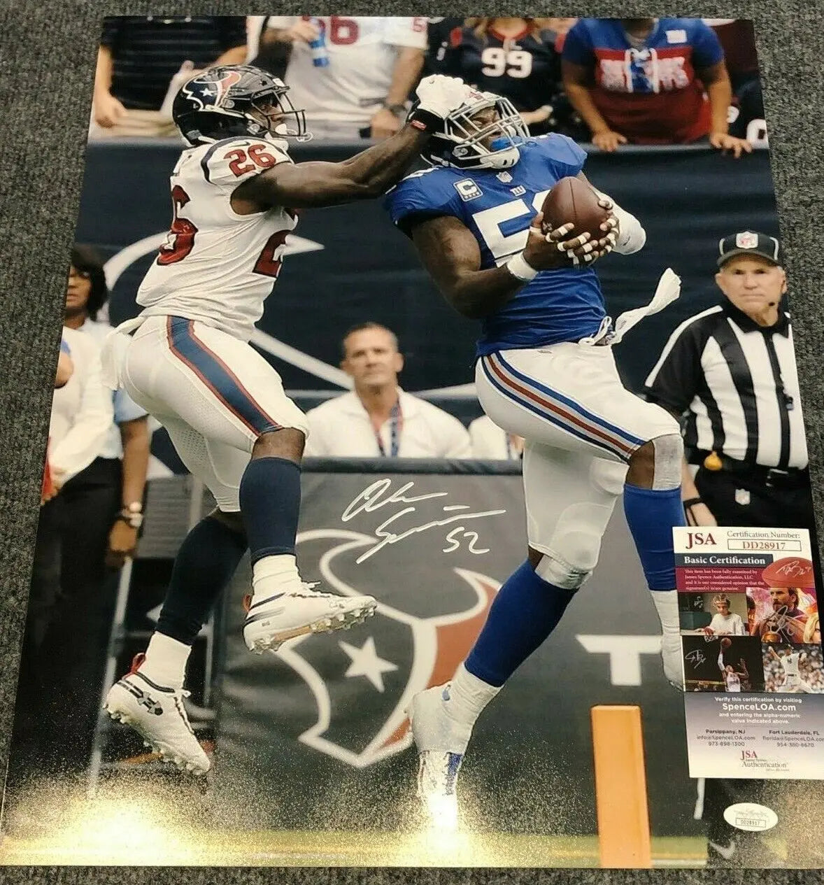 MVP Authentics New York Giants Alec Ogletree Autographed Signed 16X20 Photo Jsa Coa 35.10 sports jersey framing , jersey framing