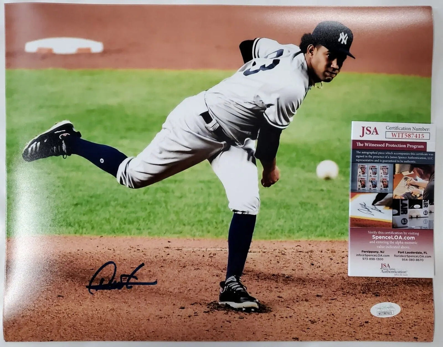 MVP Authentics New York Yankees Deivi Garcia Autographed Signed 11X14 Photo Jsa Coa 63 sports jersey framing , jersey framing