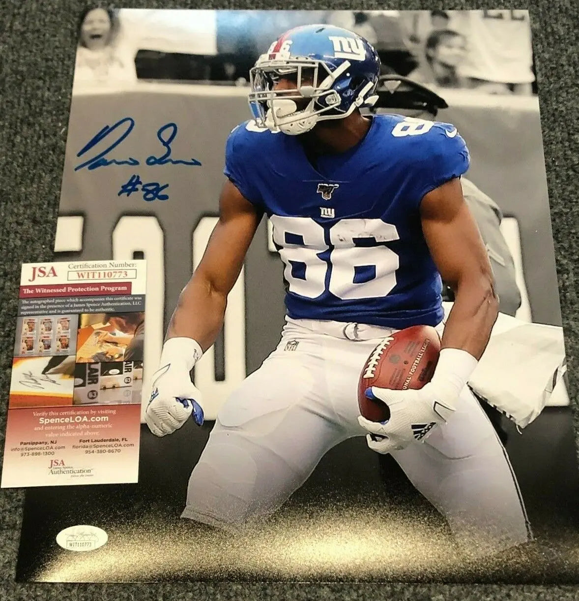 MVP Authentics Ny Giants Darius Slayton Autographed Signed 11X14 Photo Jsa Coa 71.10 sports jersey framing , jersey framing