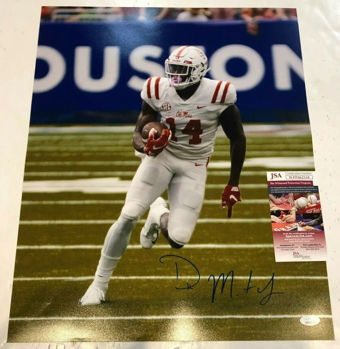 MVP Authentics Ole Miss Rebels Dk Metcalf Autographed Signed 16X20 Photo Jsa Coa 116.10 sports jersey framing , jersey framing