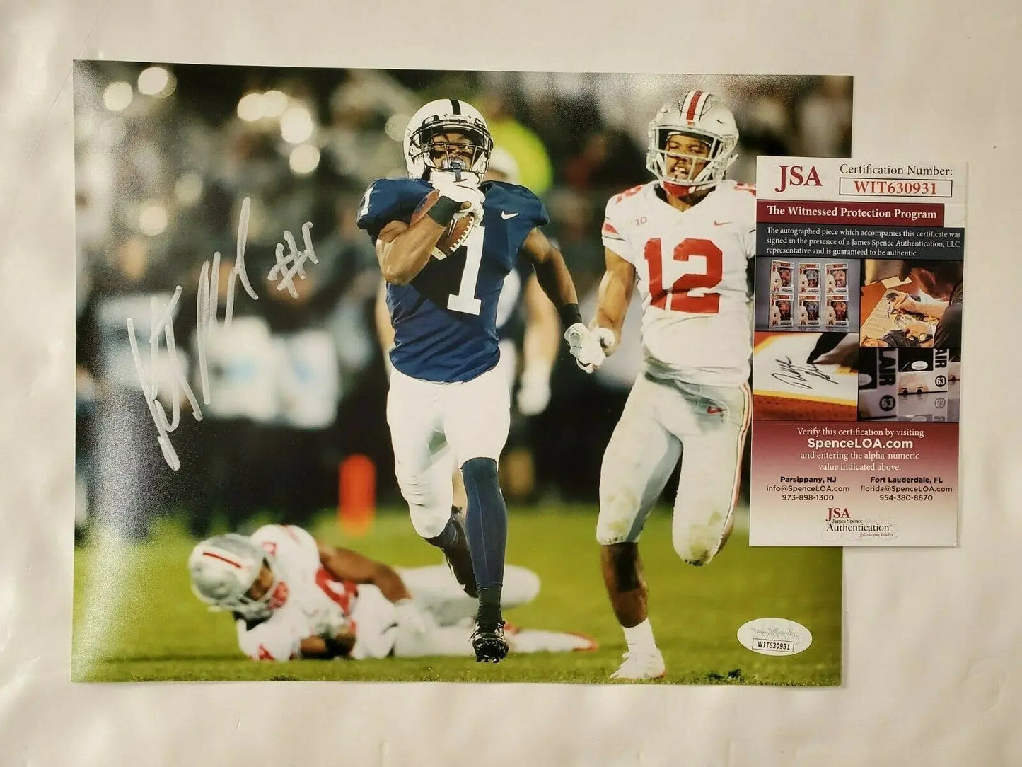 MVP Authentics Penn State Nittany Lions Kj Hamler Autographed Signed 8X10 Photo Jsa Coa 53.10 sports jersey framing , jersey framing