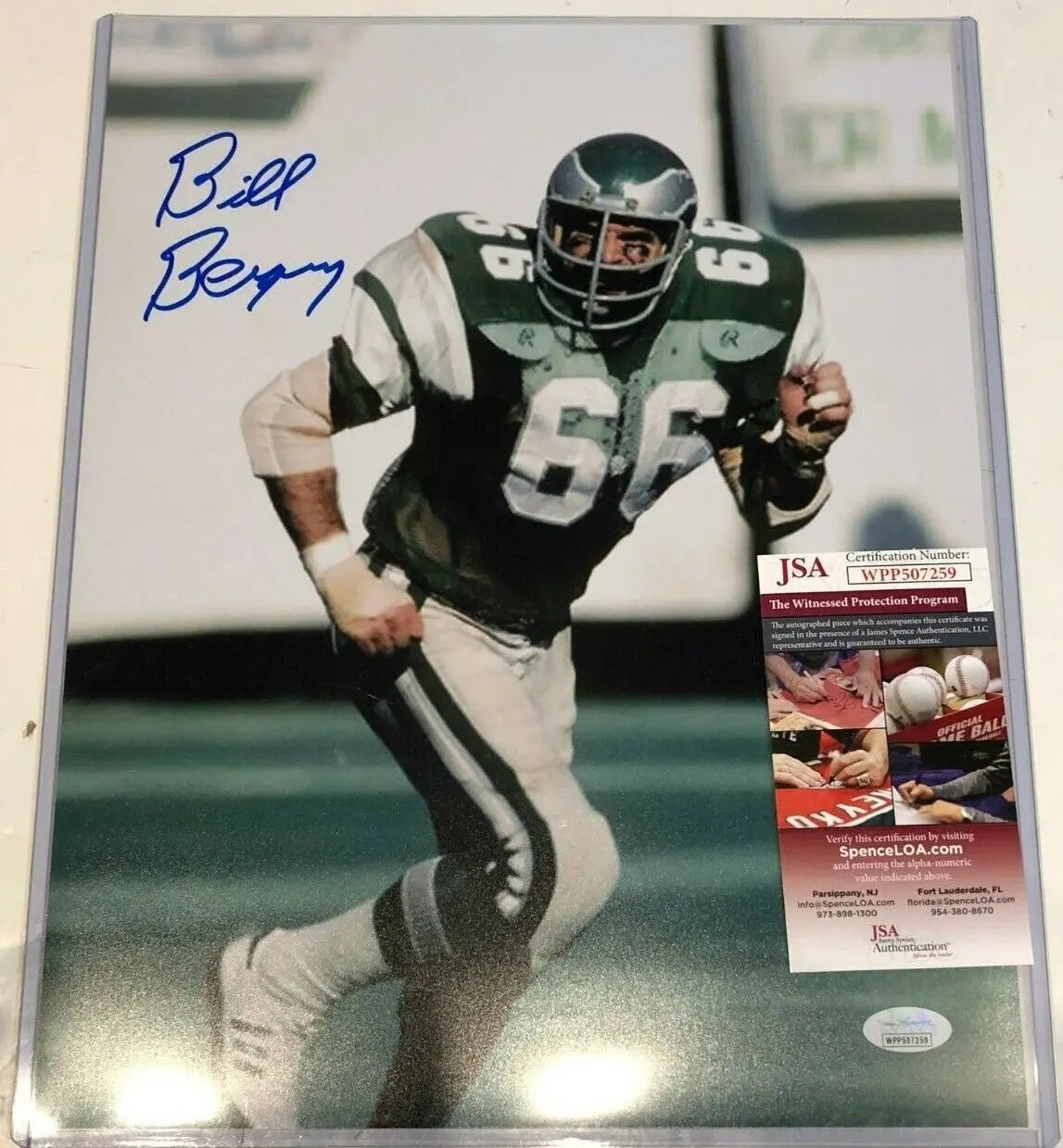 MVP Authentics Philadelphia Eagles Bill Bergey Autographed Signed 11X14 Photo Jsa Coa 45 sports jersey framing , jersey framing